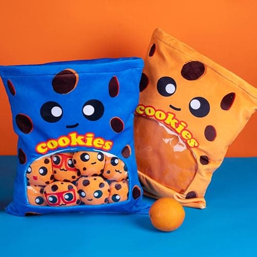Nenalayo Plushies Doll a Bag of Cookie Toy Stuffed Soft Snack Pillow Plush Yummy Food Toy for Birthday Gift, Stuffed Toy Game Pillow Cushion Gift for Kids (Blue) thumbnail 2