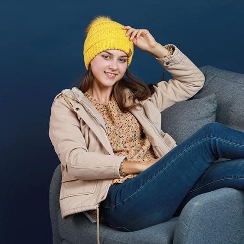 REDESS Women Winter Pom Pom Beanie Hat with Warm Fleece Lined thumbnail 5
