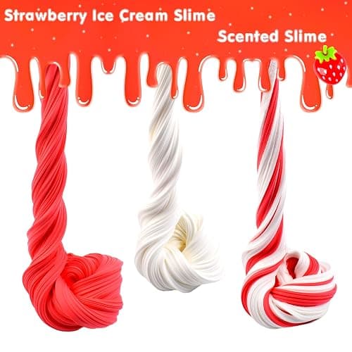 CIOAIWAE Butter Slime Kit,Strawberry Slime Super Soft and Non-Sticky, Party Favors Slime Toys for Girls Boys (7oz 200ML) thumbnail 5