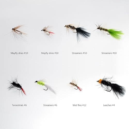 BASSDASH Fly Fishing Assorted Flies Kit, Pack of 64 pcs Including Dry and Wet Flies, Nymphs, Streamers, Terrestrials, Leeches and More, with Magnetic Fly Box thumbnail 3