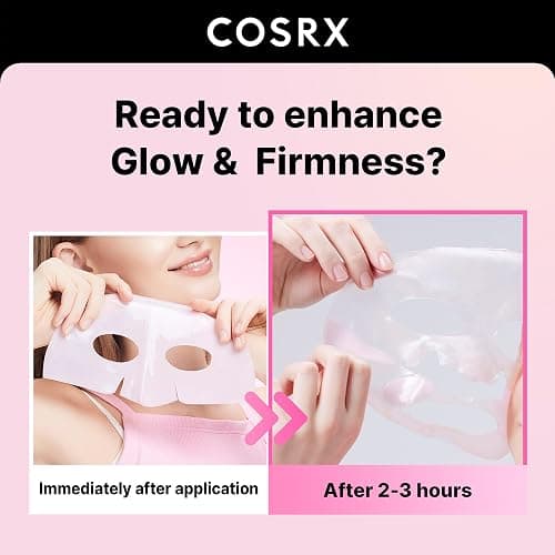 COSRX Pink Peptides Collagen Lifting Glow Hydrogel Face Masks Skincare 3 EA, Collagen Face Mask, Travel Essentials, Overnight Face Mask, Korean SkinCare thumbnail 2