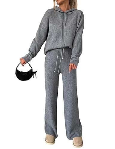 ZIZERY Womens Sweat Set 2 Piece Lounge Sets Comfort Hoodie Wide Leg Pants Matching Sweatsuits - Image 1