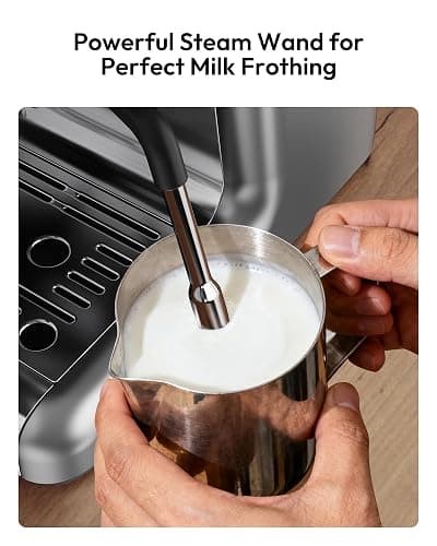 EUHOMY Espresso Machine with Grinder, 20 Bar Coffee Maker with Milk Frother Steam Wand, Professional Expresso Coffee Machines with Removable Water Tank, Latte & Cappuccino Machine for Home Barista thumbnail 4