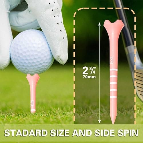 EWILLING Stable & Durable Plastic Golf Tees 60Pcs Size 2-3/4 Inch or 3-1/4 Inch Packaged in Plastic Jar with Lid Available Pink White Blue Color thumbnail 5