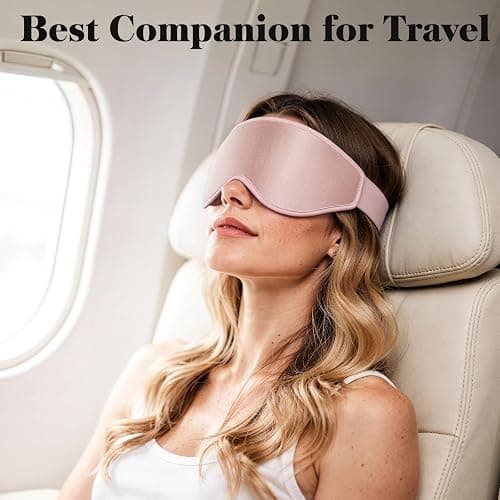 Fygrip 3D Eye Mask Sleep Mask for Men & Women, 100% Pressure-Free & Light Block-Out Eye Mask for Sleep with Easy Adjustable Strap, Night Eye Cover for Travel, Pink thumbnail 7