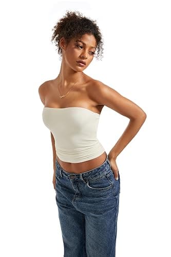 SUUKSESS Women Sexy Tube Top Summer Y2K Going Out Double Lined Basic Tank Top thumbnail 5
