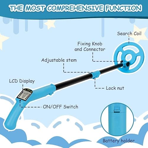 OMMO Metal Detector, Adjustable 27.5”-37.8” Metal Detector for Kids with Intuitive LCD Display, Lightweight Kids Metal Detectors with 6” Search Coil for Exploration Hiking thumbnail 7