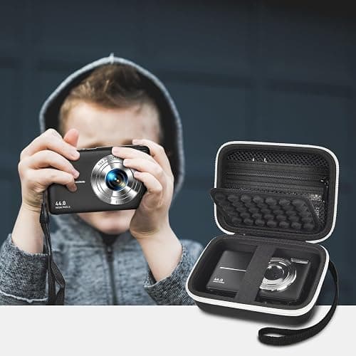 Grapsa Digital Camera Case for CAMKORY/for Kodak Pixpro/for VAHOIALD/for Sony DSCW800 830/ for Canon PowerShot 180 190. Vlogging Cameras Storage Holder for Accessories (Box Only)-Black thumbnail 6
