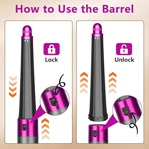 20–36 mm konischer langer Lockenstab für Dyson Airwrap Hair Styler HS05/HS01/HS08, 2-in-1 verbessertes professionelles Blas-Lockenwicklerzubehör, Rosa - 20–36mm Rosa thumbnail 6