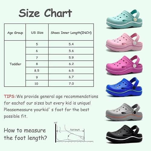 Nedaan Toddler Girls Boys Clogs Classic Garden Shower Beach Pool Swim Slip on Sandals Slides Children Kid Cute Water Shoes thumbnail 7