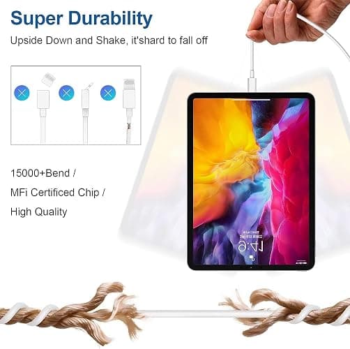 iPhone 17 16 15 Fast Charger and 10ft Type C to C Cable Cord Long, 20W USB C Charging Block Plug for Apple iPhone 17 Pro Max/17 Air/16 Pro/16 Plus/15 Pro/15 Mini/iPad Power Adapter Cube Brick/AirPods thumbnail 3
