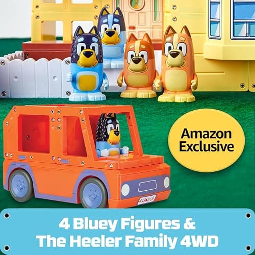 Tile Town Bluey Heeler Family Home 52-Piece Magnetic Tile Playset, Interactive STEM Magnetic Tiles Toys, Includes Bluey & Bingo Figures, Action Tiles thumbnail 3