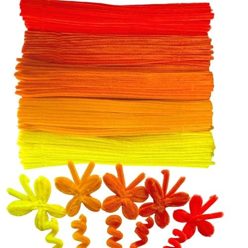 500pcs Colorful Yellow Pipe Cleaners Craft Supplies Chenille Stems for Handmade Gift Flower Bouquet DIY Art and Craft Projects (6 mm x 12 Inch) - Image 1