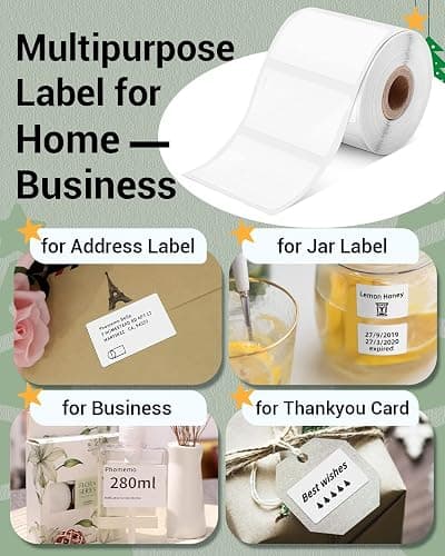 Phomemo Labels- 3 Rolls M110/M100/M220/M221/M150/M250/M108 Thermal Labels 1.57"x1.18"(40x30mm), M110 Label Multipurpose Square Self-Adhesive Paper, Name Labels for Kids, School, 230 Label/Roll thumbnail 5