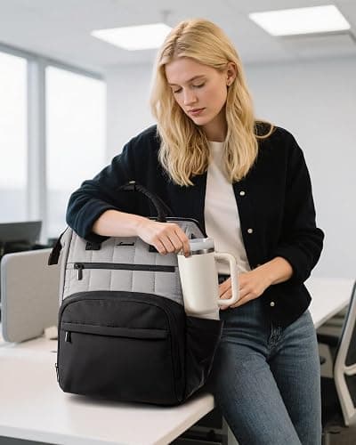 LOVEVOOK Puffer Backpack Purse for Women with 17 Inch Laptop Pocket, Nurse Teacher Work Bags for Gifts, Personal Item Travel Bag for College School, Cute Student Bookbag for Teen Girls Waterproof thumbnail 2