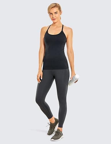 CRZ YOGA Seamless Workout Tank Tops for Women Racerback Athletic Camisole Sports Shirts with Built in Bra thumbnail 5