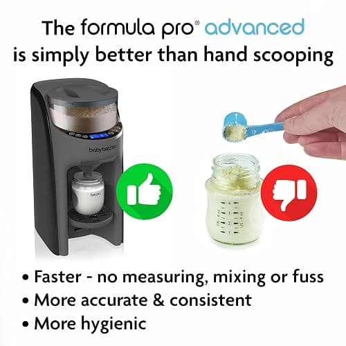 Baby Brezza Formula Pro Advanced Formula Dispenser Machine - Automatically Mix a Warm Formula Bottle Instantly - Easily Make Bottle with Automatic Powder Blending, Charcoal thumbnail 7