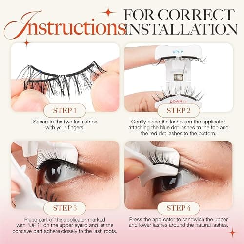 LASHVIEW Upgrade Magnetic Eyelashes with Applicator Reusable Soft Magnetic Eyelashes Natural Look No Glue Needed Lashes Kit Easy to Wear and Remove(A02) thumbnail 6