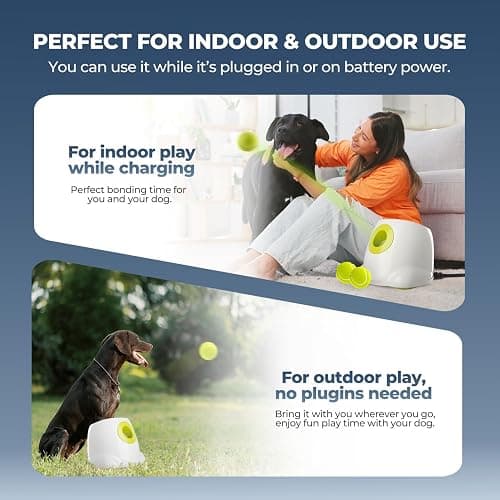 ALL FOR PAWS Automatic Dog Ball Launcher for Medium to Large Dogs, Interactive Tennis Ball Thrower, Rechargeable Dog Toy Mental Stimulation Training Game for Energetic Dogs thumbnail 7