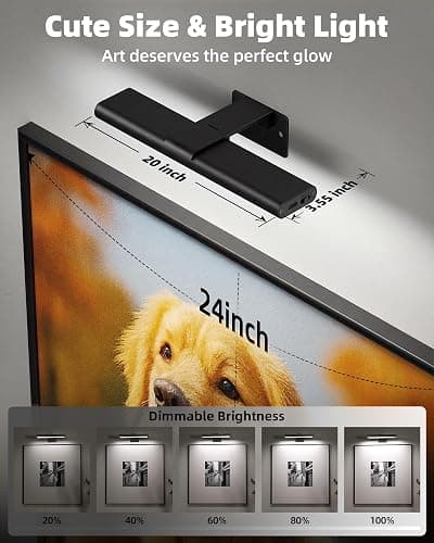 EZVALO Picture Light for Wall, Rechargeable 2400mAh Battery Lights Wireless with IR Remote, 3 Color & Dimmable Magnetic 7.8'' LED Lights Display for Painting, Living Room, Gallery, Bedroom(Black-3P) thumbnail 6