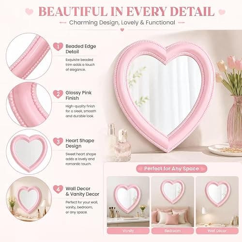 Mokoze Heart Shaped Mirror thumbnail 4