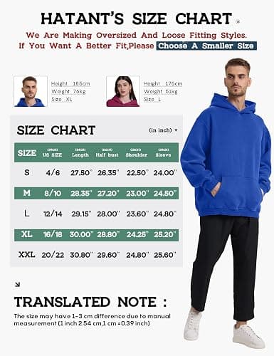 Hatant Oversized Hoodie Sweatshirts for Men Couples Heavyweight Hoodies Pullover Vintage Mens Acid Wash Sweaters Clothes 2026 thumbnail 6
