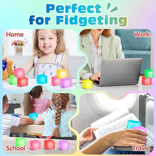 VISCOO 8 Pack Stress Cube, Slow Rising Ice Cube Squishy, Stress Balls for Adults Kids Party Favors/ Classroom Prizes, Sensory Fidget Toy for Anxiety Relief thumbnail 6