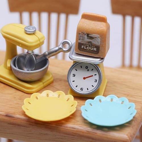 ONEST 26 Pieces Miniature Dollhouse Accessories Mini Stuff with Stand Mixer Kitchen Scale Flour Rolling Pin and Others for Dollhouse Kitchen Toys - Dessert Making thumbnail 5