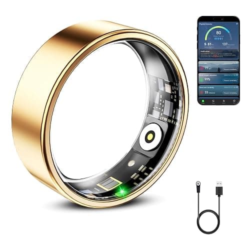 Mirlray Smart Ring for Women & Men, Smart Ring Health Tracker, Blood Oxygen & Heart Rate Monitor, Long Lasting Battery Sleep Ring, Waterproof Fitness Ring (Rose Gold, 7) - Image 1