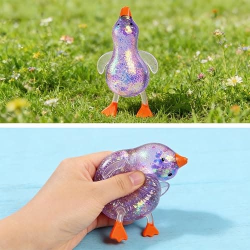 Glitter Cute Duck Squishy Sugar Stress Ball,Soft Duck Stress Relief Sugar Ball Squishy Ultra Squishy and Moldable Slow Rise Relaxing Sensory Fidget Stress for Anxiety Relief (Pink) thumbnail 9