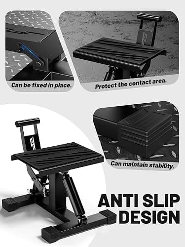 JFG RACING Motorcycle Dirt Bike Stand,1000Lbs Capacity Lift Jack Hoist Table Height Adjustable Lifting Stand Ideal for Dirtbike Pit Bike Repair&Maintainance,Dirt Bike Accessories-Black thumbnail 5