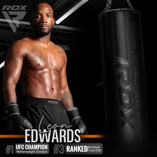 RDX Heavy 5FT Punching Bag for Pro Training, 55lbs Pre Filled with 110lbs Max Filling Capacity, 3PC Boxing Bag Set with Gloves Hanging Steel Chain, Kickboxing MMA Muay Thai BJJ Karate Home Gym Fitness thumbnail 4