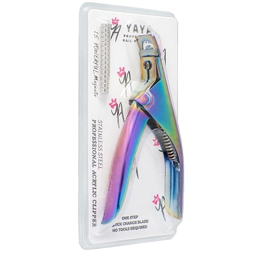 Yaya Acrylic False Nail Clipper with Magnets, Nail Tip Cutter with Length Measurement, 15Pcs Magnets (Rainbow) thumbnail 3