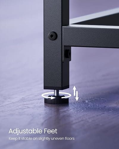 VASAGLE Computer Desk, Small Office Desk and Workstation, Work Desk for Home Office, Study, Bedroom, 60 x 120 x 76 cm, Industrial Style, Metal Frame, Black with Wood Grain LWD039B56 thumbnail 4