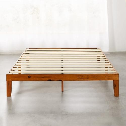 Mellow Naturalista Classic 12-Inch Solid Wood Platform Bed | Wooden Slats, No Box Spring Needed, Easy Assembly | Full, Cherry thumbnail 3