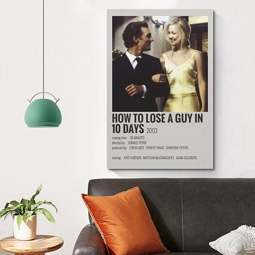 SAHEAWEBWBAE Poster "How to Lose A Guy in 10 Days", ästhetische Wandkunst, Leinwand, Vintage-Poster, dekoratives Gemälde, Wohnzimmer, Schlafzimmer, Dekoration, 20 x 30 cm, ungerahmter Stil thumbnail 4