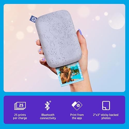 HP Sprocket Portable 2x3 Instant Color Photo Printer (Lilac) Starter Bundle thumbnail 3