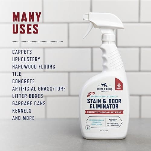 Rocco & Roxie Extreme Stain & Odor Eliminator for Strong Odor, Pet Urine Enzyme Cleaner Destroyer, Stain Remover, Dog Poop and Cat Pee, Enzymatic Carpet Cleaner Spray for Home, Puppy Potty Training thumbnail 6