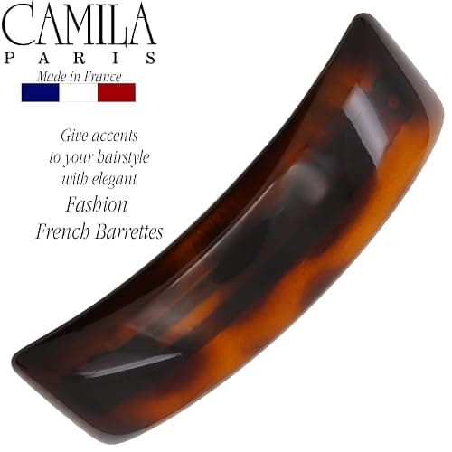 Camila Paris CP818 French Hair Barrette Clip for Girls for Thick Curly Wavy Long Hair, Strong Hold Grip Hair Clips for Women, Automatic, No Slip Durable Styling Girls Hair Accessories, Made in France - Tortoise Shell thumbnail 4