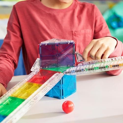 MAGNA-TILES Rail Racers 33-Piece Magnetic Construction Set, The Original Magnetic Building Brand thumbnail 4