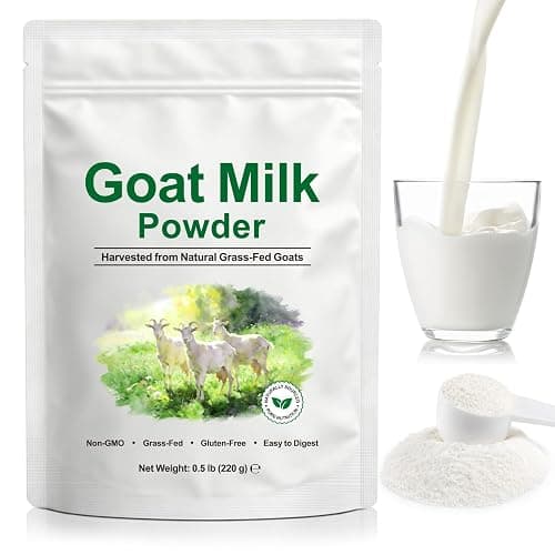Goat Milk Powder 0.5 lb (220 g) | Harvested from Natural Grass-Fed Goats | Rich in Calcium & Protein | Smooth, Creamy & Delicious Taste | Non-GMO, Gluten-Free - Image 1
