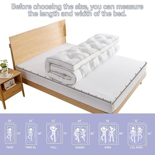 WhatsBedding 4 Inch Memory Foam Mattress Topper Twin for Back Pain Relief, Filled with Breathable Gel Memory Foam, Fluffy Comfort Supportive Pillow Top Mattress Topper, 75x39x4in thumbnail 5