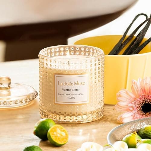 LA JOLIE MUSE Vanilla Bomb Candle –Vanilla, Lemon Zest & Patchouli | 10 oz Natural Soy Wax | 55 Hours Clean Burn | Gift-Ready for Hosts, Gatherings | Elegant Home Décor thumbnail 3
