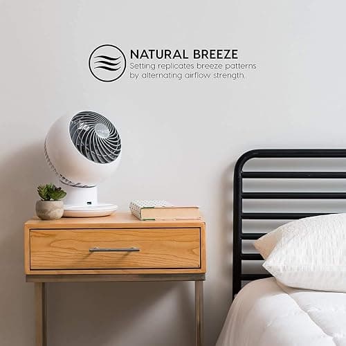 IRIS USA WOOZOO Air Circulator Fan with Remote, Oscillating, 5 Speeds, Quiet Motor, Small Fan for Bedroom, Office, Dorm, White thumbnail 2