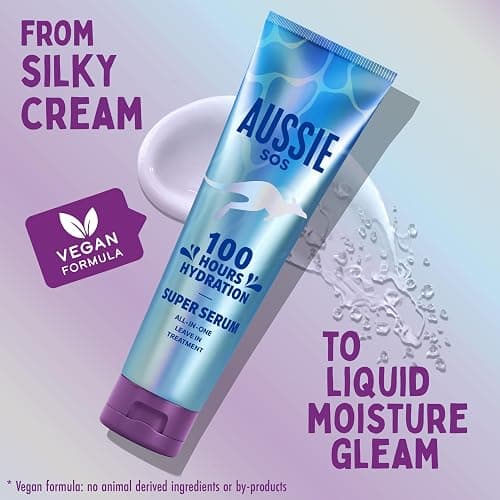 Aussie Super Serum Leave In Conditioner Hair Serum Treatment, For Dry, Damaged Hair. 100 Hours of Hydration, Smooth, Soften, Detangle, Prevent Split Ends and Boost Shine, 160ml thumbnail 6