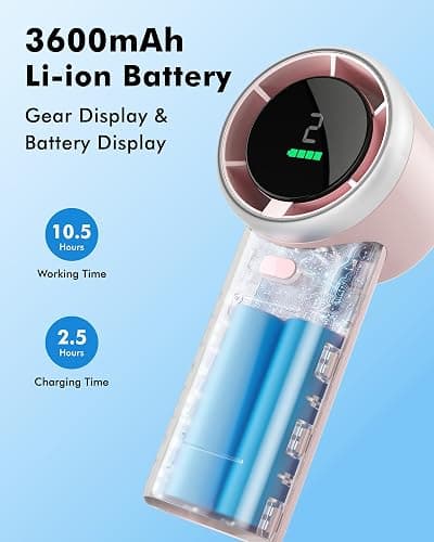 WHATOOK Portable Mini Fan: High Speed Cooling Fan, 10 Hours Battery Life, USB Rechargeable, Small Essentials for Women, Beach Travel, Vacation (Pink) thumbnail 4