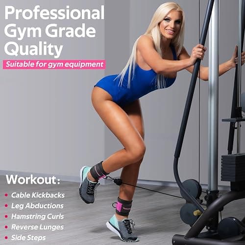 Ankle Resistance Bands, Ankle Bands for Working Out with Cuffs, Ankle Resistance Band, Glutes Workout Equipment, Butt Exercise Equipment for Women Legs and Glutes thumbnail 6