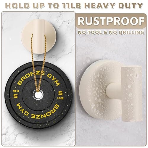 Fenas Suction Cup Hooks for Shower - Bathroom Reusable Hooks for Towels, Robes & Loofah - No-Drill Mounting on Kitchen,Walls,Metal,Glass,Mirrors,Tile & Smooth Non-Porous Surfaces (4, Milk White) thumbnail 3
