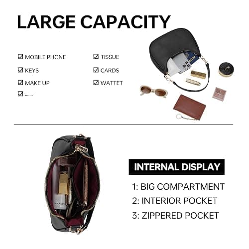 GEMIU Shoulder Bags for Women Cute Hobo Purses Small Underarm Purse with Zipper Closure for Travel and Daily Use thumbnail 4