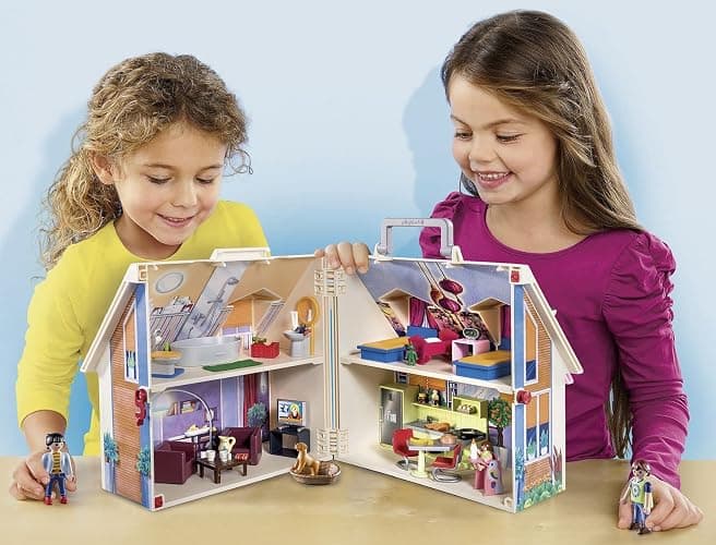Playmobil 70985 Maison transportable - Dollhouse - avec Trois Personnages, Salle de Bains, Chambre, Salon et Cuisine - Tout équipée - La Maison Traditionnelle - s'ouvre s'emporte Partout - Dès 5 Ans thumbnail 2